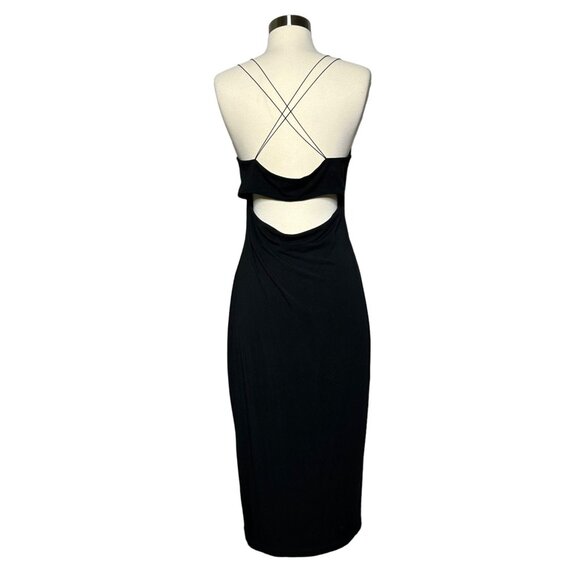 T by Alexander Wang Strappy Tank Dress in Black Mid Length Bodycon Size Large - Picture 5 of 9